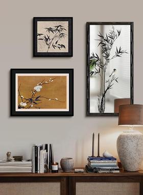 墨竹镜国子装B-498饰法式中风客厅组合挂画中古画鸟书房卧室花镜
