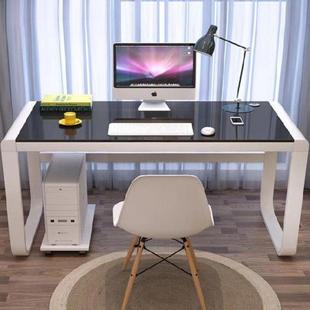 电脑桌个红羌实力性工作室间加钢宽化玻璃家用写桌字台书省空间简