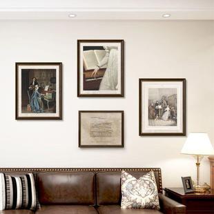 乐教 复古法小FM693676众挂画美客厅画音式 肖邦谱琴钢琴房装 饰画式