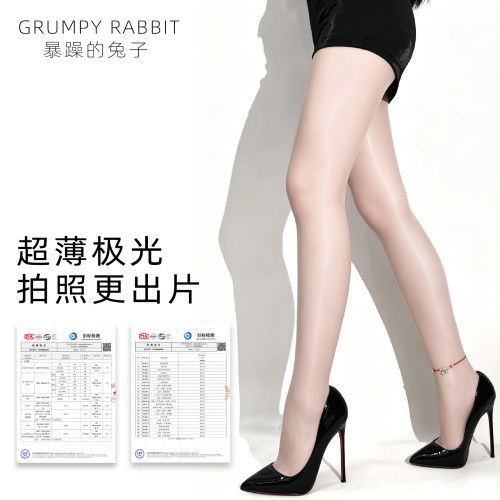 暴躁的兔子手感暴徒夏季超薄丝袜黑色极光无缝档3D极光丝袜女连裤