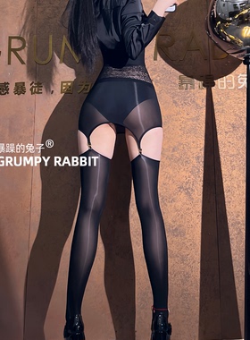 暴躁的兔子「手感暴徒•烟霞」性感蕾丝包臀裙马油女长筒油光丝袜