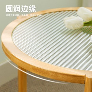 圆形茶几茶桌子客厅家用茶台轻奢现代小户M型实木阳台卧室坐地玻