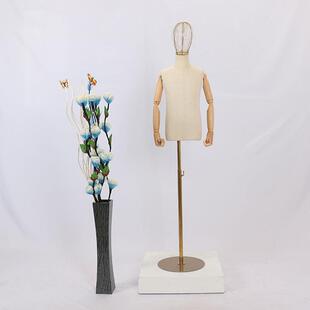 直销新款儿童模特道具橱窗展示童装模特人台假人全身铁丝头金色圆