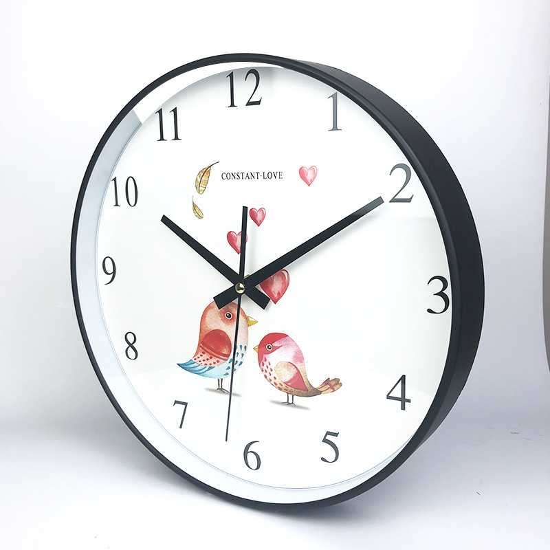 新款直销14英寸钟表挂钟客厅教室石英钟现代简约塑料数字35cm时钟