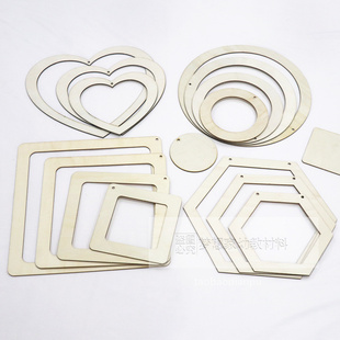 幼儿园环创吊饰 diy手工制作木质材料复古圆形木环挂饰墙面背景框