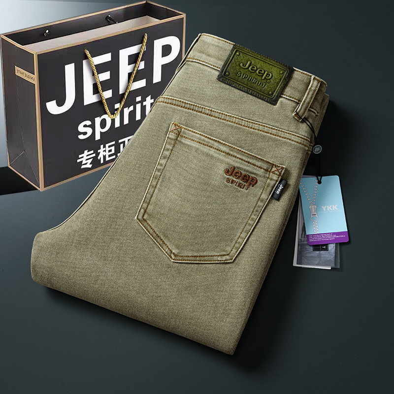 吉普2026春季新款高级商务休闲裤男款宽松直筒免烫高腰弹力长裤子