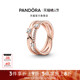 情人节礼物 Pandora潘多拉奥莱闪耀三环戒指玫瑰金色三层交叠