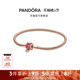 Pandora潘多拉奥莱闪耀手绘爱心蛇骨链手链玫瑰金色