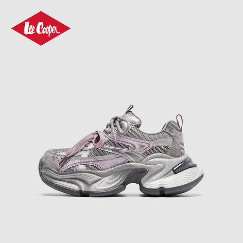 Lee Cooper厚底增高老爹鞋女款2025新款潮流休闲鞋网面气垫运动鞋