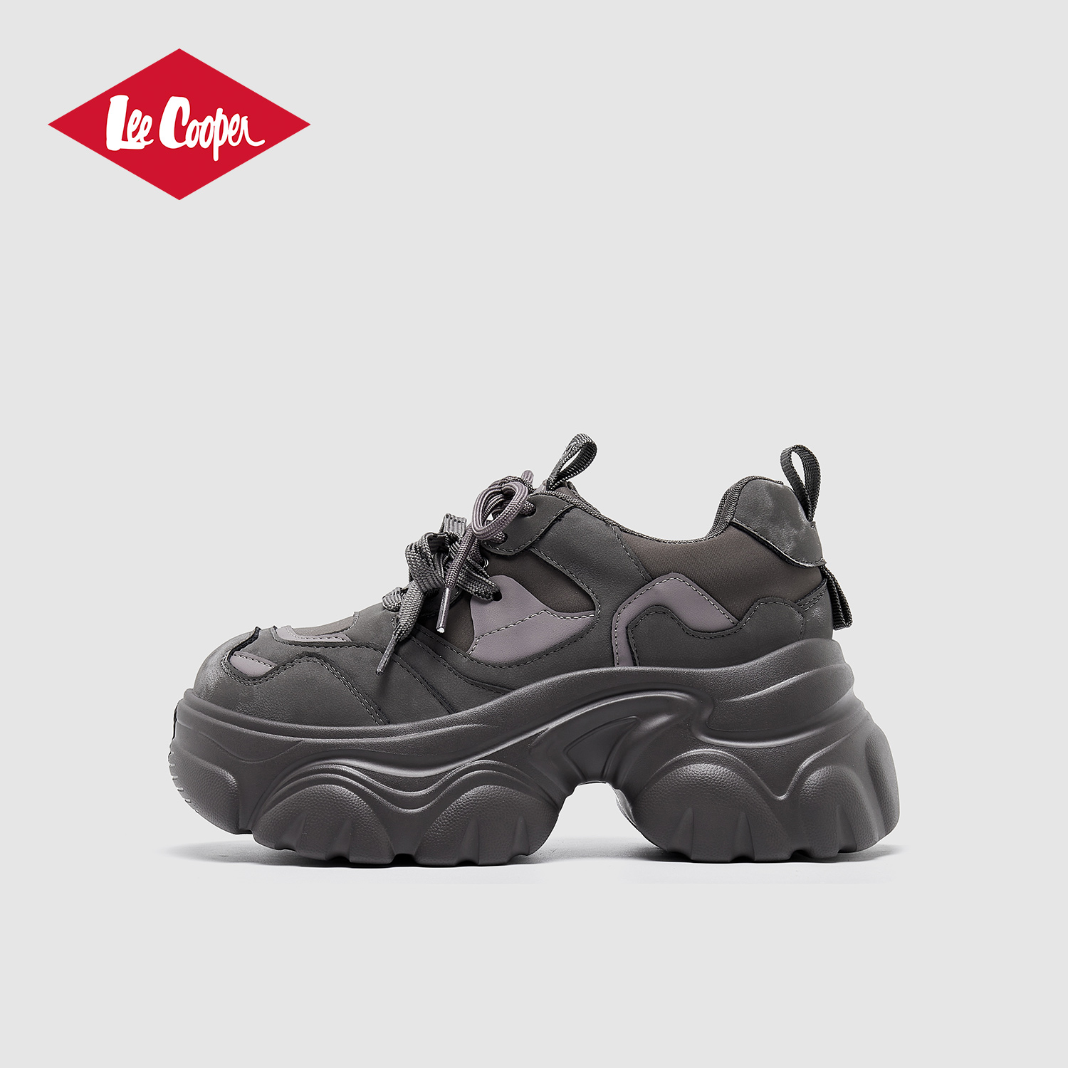 Lee Cooper正品女鞋2025秋季新款时尚系带厚底增高老爹鞋休闲鞋