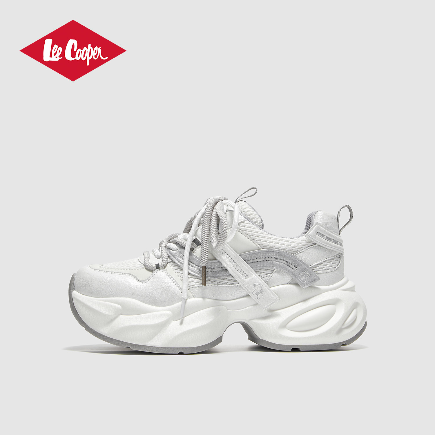 Lee Cooper女鞋2026春季新款厚底增高运动鞋女复古银色户外休闲鞋,女鞋,老爹鞋,淘宝优惠券,粉丝福利购,淘宝优惠卷