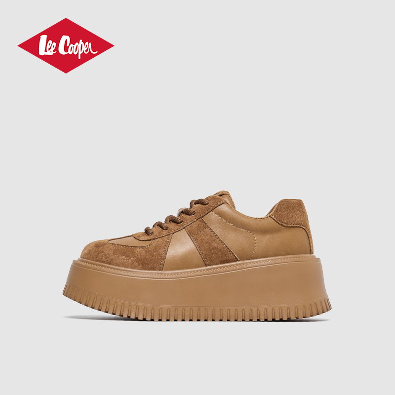 Lee Cooper2025春季新款松糕鞋厚底小个子增高爆款休闲鞋德训鞋女