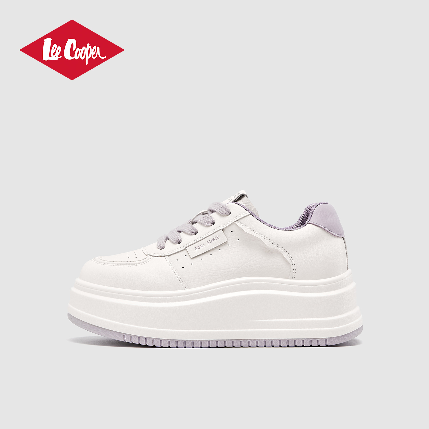 Lee Cooper厚底小白鞋女2026春款透气增高松糕学生运动休闲板鞋