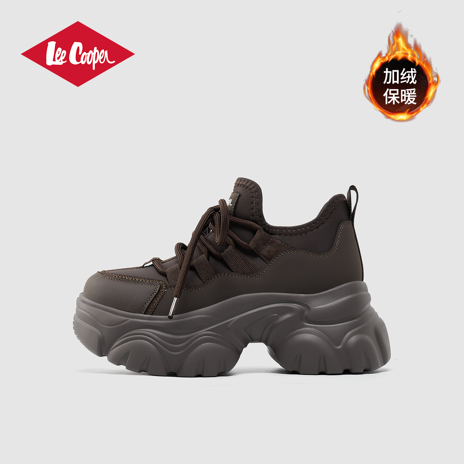 Lee Cooper26春季新款潮流拼接老爹鞋舒适轻便厚底百搭休闲运动鞋