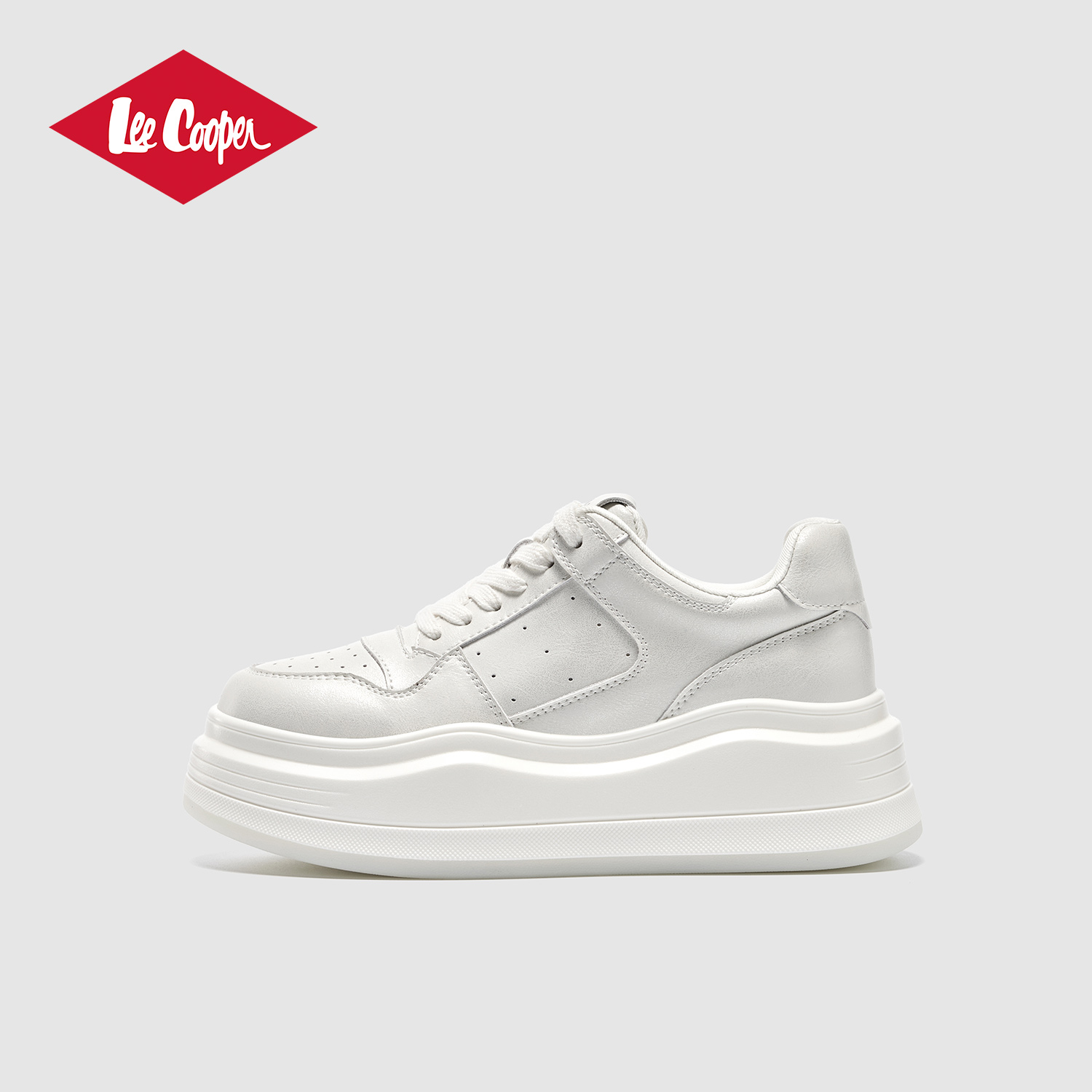 Lee Cooper厚底小白鞋女鞋子2026新款春季透气网红爆款百搭休闲鞋