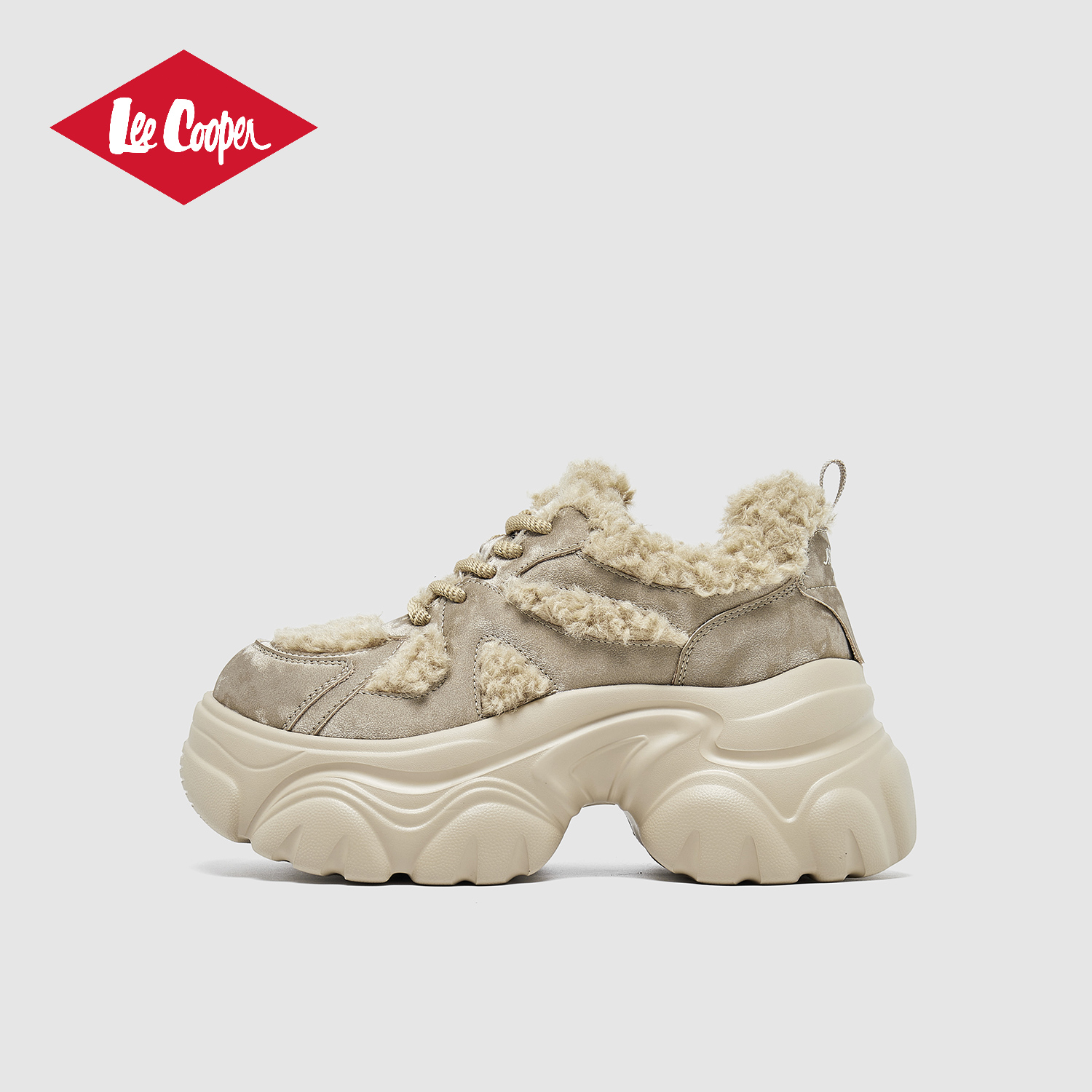 LeeCooper【孟子义同款系列】老爹鞋女2025冬厚底加绒保暖休闲鞋