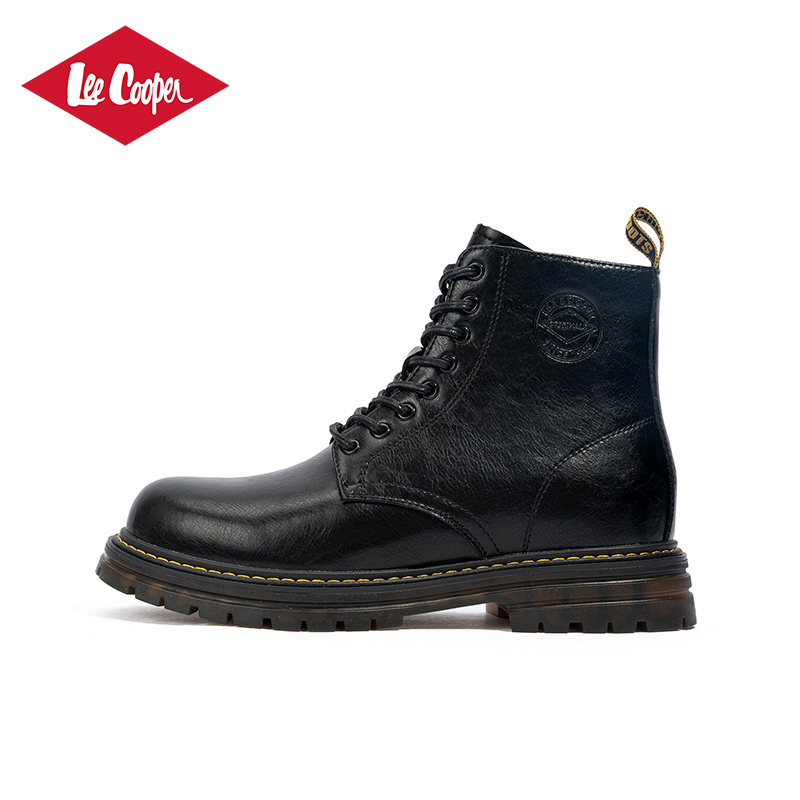 Lee Cooper厚底马丁靴男款2025新款秋冬增高加绒保暖皮鞋复古男鞋