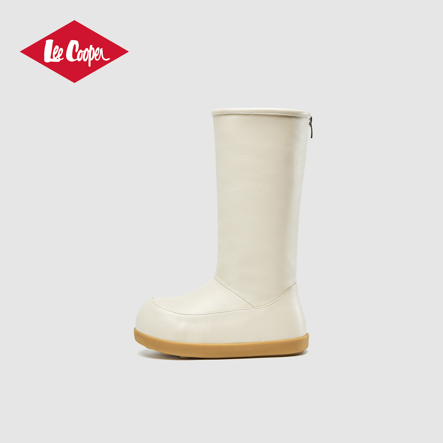 Lee Cooper6CM厚底内增高长靴显瘦中筒靴2025冬季新款保暖马丁靴