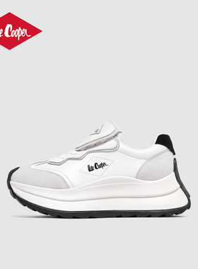 Lee Cooper厚底阿甘鞋女2025秋季新款白色老爹鞋子增高运动休闲鞋