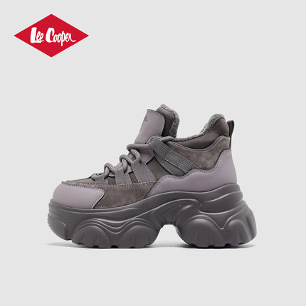 LeeCooper【孟子义同款系列】7CM老爹鞋女2025冬新款增高休闲棉鞋