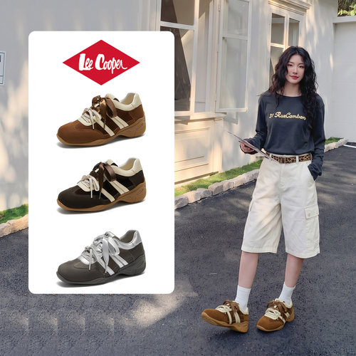 LeeCooper女款复古增高德训鞋
