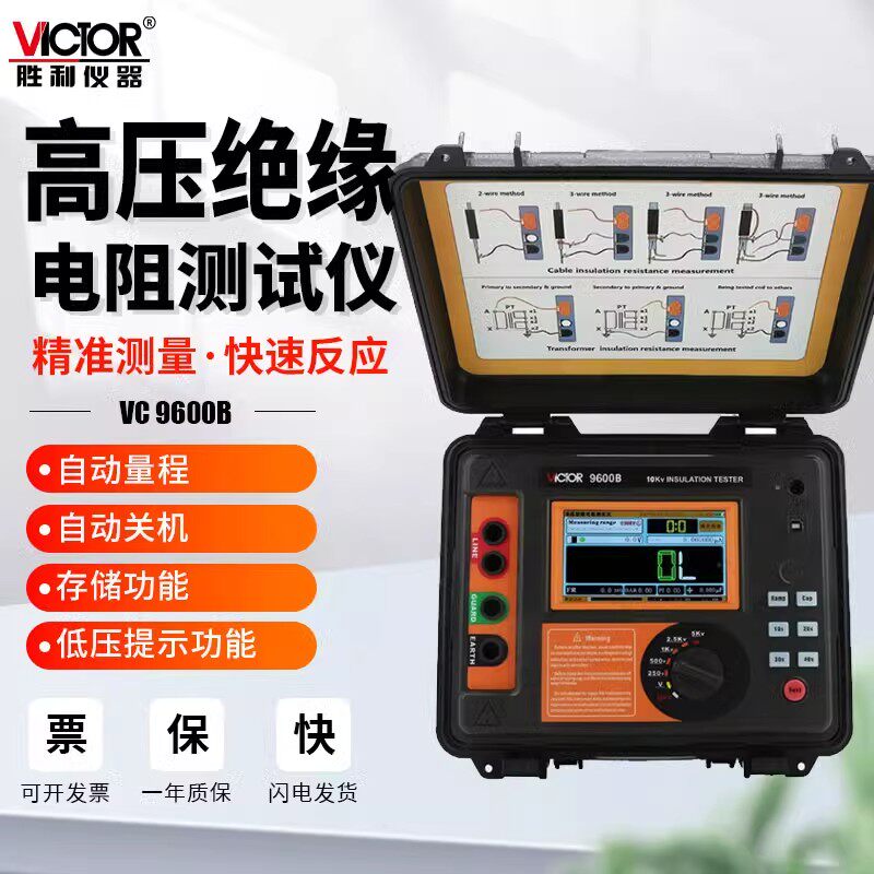福禄克仪器VC9600B/S超高压绝缘电阻测试仪数字摇表5000V10KV兆欧