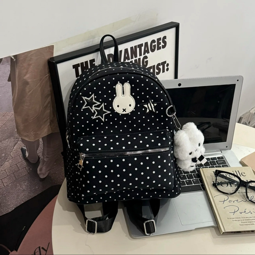 卡通可爱波点米菲兔双肩包包女