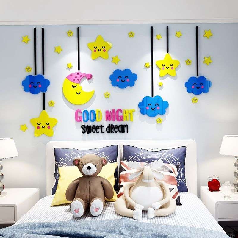 儿童房墙面装饰3d立体墙贴幼儿园贴画卡通卧室床头布置贴纸亚克力图片