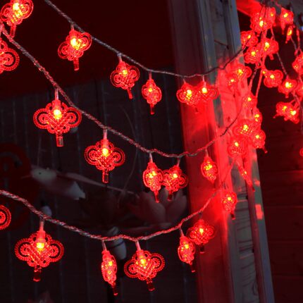 新年装饰挂件led红灯笼中国结彩灯闪灯串灯满天星春节过年氛围灯