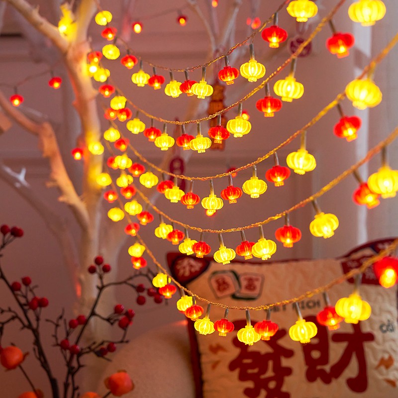 新年春节小红灯笼led过年气氛彩灯闪灯串灯2025新款氛围装饰家用