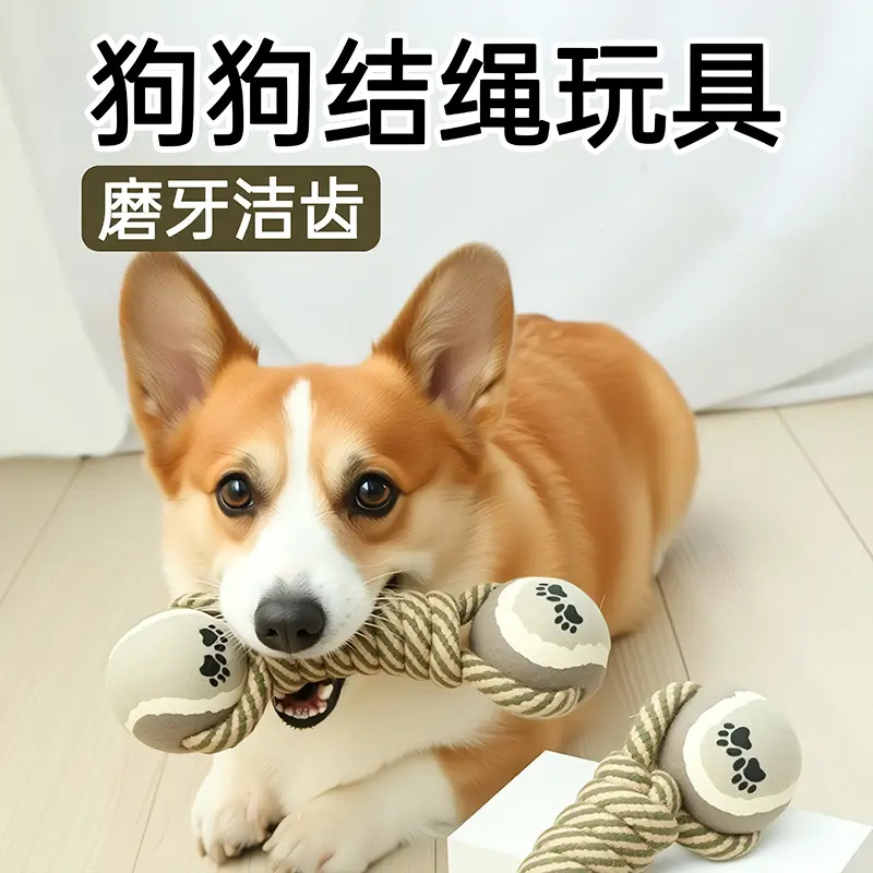 狗狗玩具磨牙洁齿哑铃球