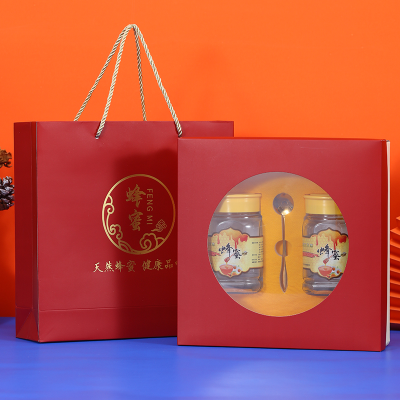 新年礼盒空盒高端蜂蜜礼品盒含专用瓶一斤两斤装包装盒定制小批量