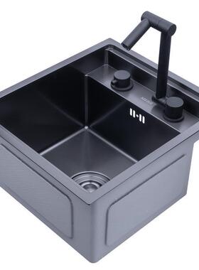 藏水槽纳米黑色中岛水池形手工台中盆隐平嵌隐式台台下小吧茶RVM