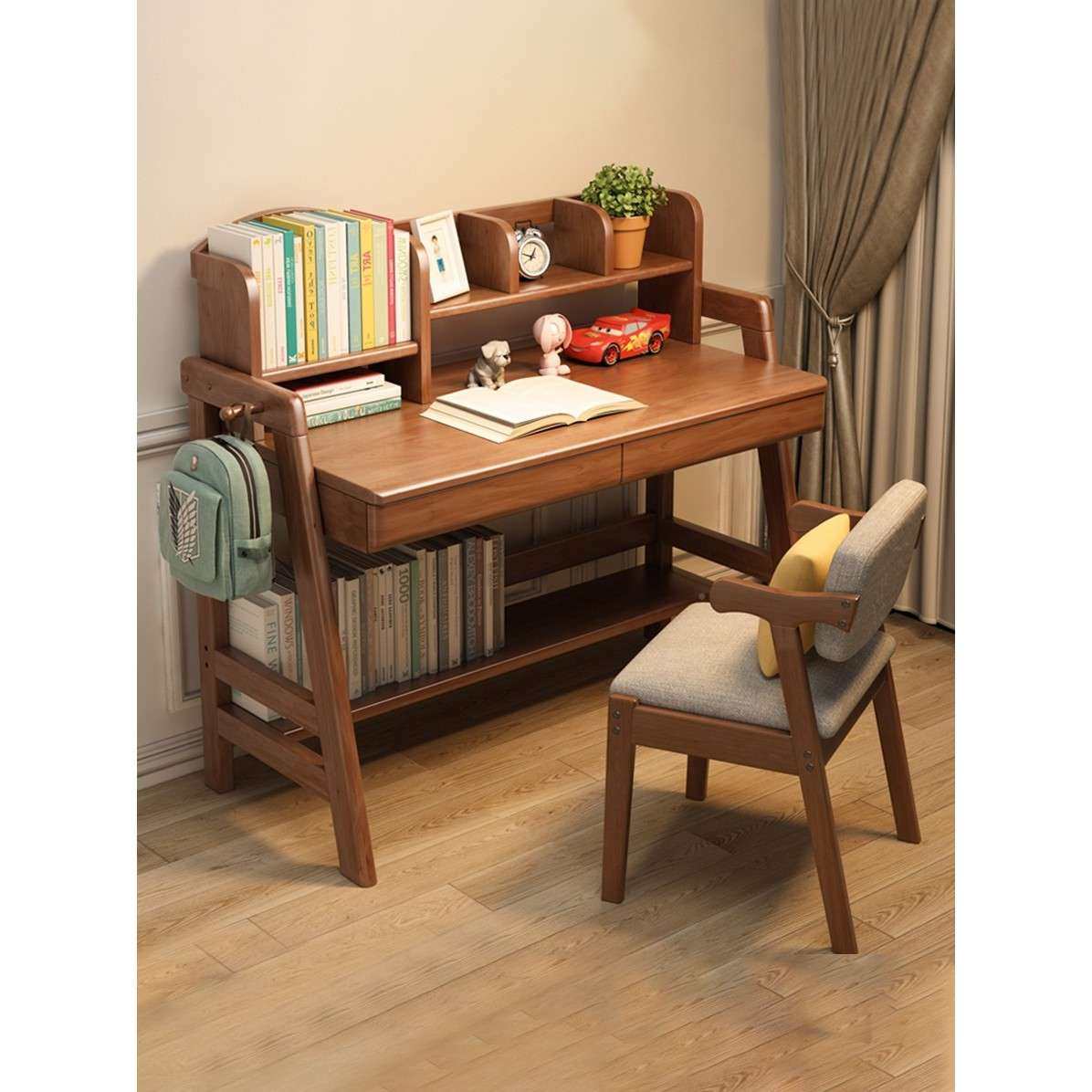 全木桌书架家一体简约现书代用卧室学习桌M916儿童桌椅小学实生电,电子/电工,接线端子,淘宝优惠券,粉丝福利购,淘宝优惠卷
