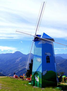 山东风源头厂制作大型摆防腐木彩色电动旋转欧工86238美风情车件