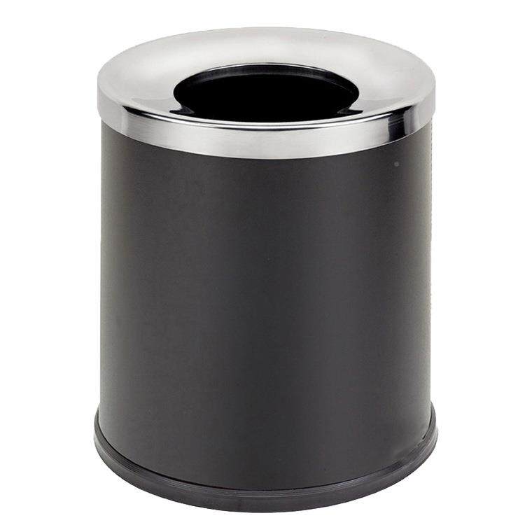 GX桶-1GPX-177A77A无酒盖12L不锈钢P黑色家用房间桶垃圾圆形斜口