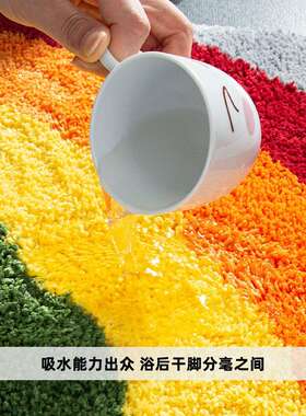 用簇绒地毯植绒彩401家虹室门地垫吸水垫加厚防滑浴tp口r针织垫子
