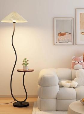 落地置物架无线体充ZGR一客厅沙发旁灯百褶茶几立式卧室头床柜氛