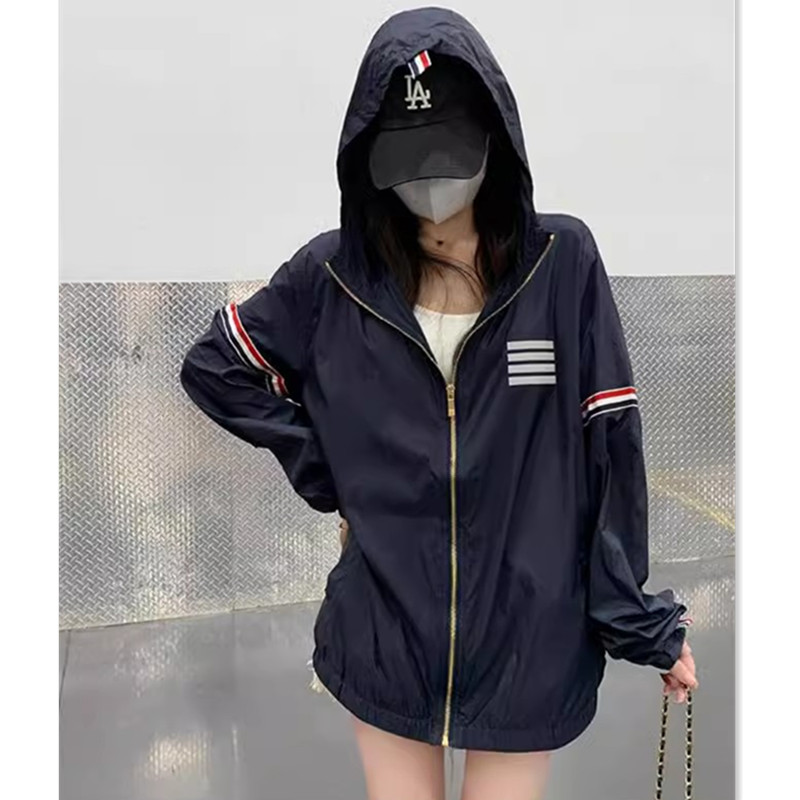 防晒衣薄款外套女2026夏季新款透气宽松大码中长款学生连帽防晒服图片