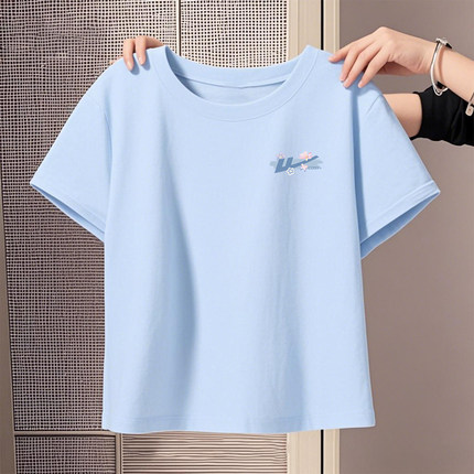 ZH回力纯棉短袖t恤女2025新款夏季爆款短款宽松显瘦小个子上衣女