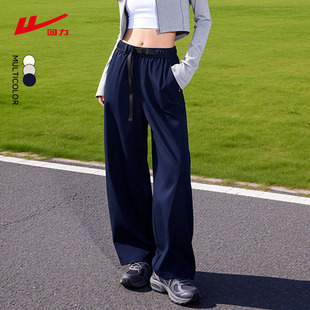 ZH回力美式复古弯刀工装裤女春夏新款潮流宽松休闲直筒阔腿裤女
