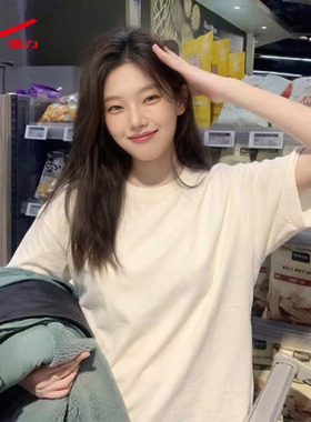 ZH回力纯棉韩版纯色短袖t恤女夏2026新款休闲百搭显白黄色上衣