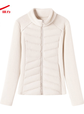 回力白色双面摇粒绒保暖外套女2025冬季新款户外运动抓绒修身上衣