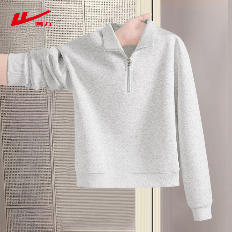 回力休闲翻领卫衣女2025新款