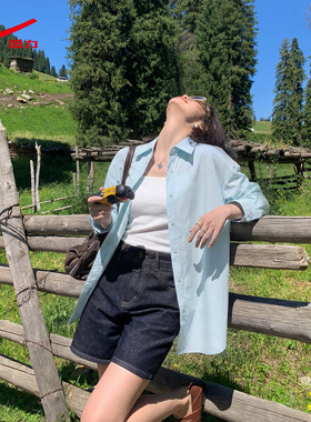 ZH回力冰丝衬衫2026新款夏季薄款透气凉感气质女士上衣百搭外套