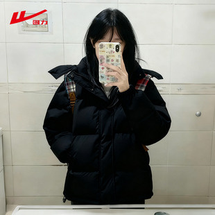 回力黑色厚实保暖棉服女2025新款今年流行爆款绝美秋冬装外套棉袄