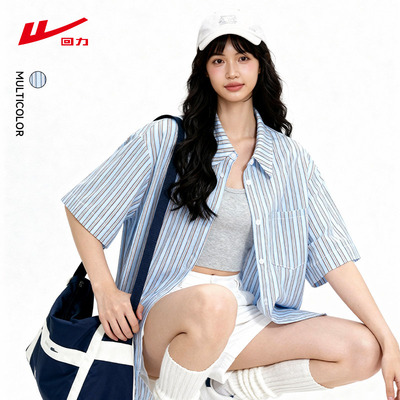 ZH回力2026夏季韩系短袖衬衫女