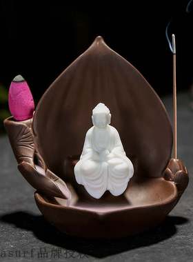 Purple sand backflow incense burner ornaments Zhaocai home