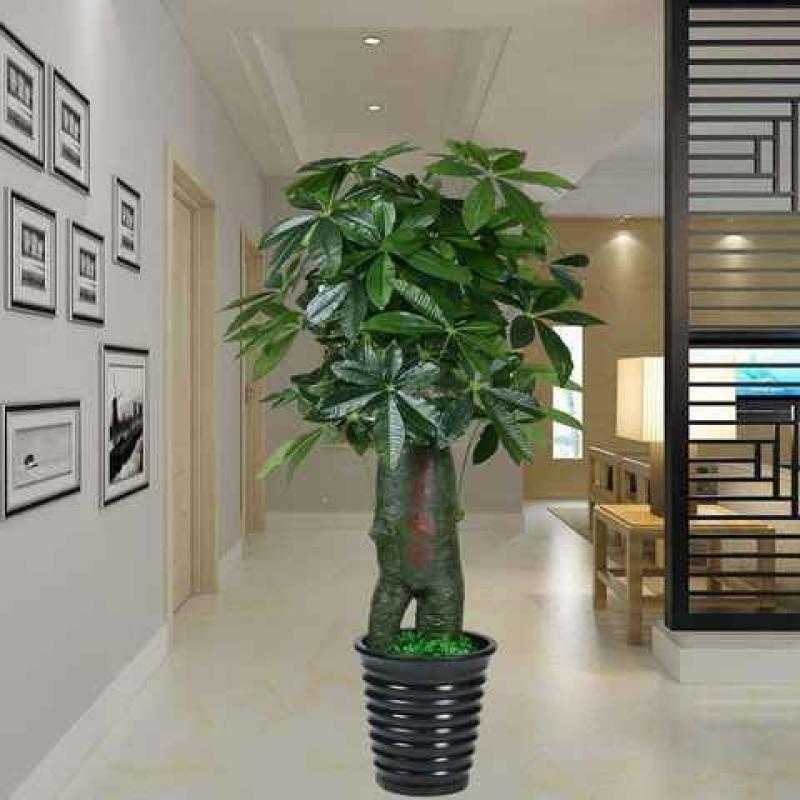 假树金钱树发财树客厅室内大型仿真绿植装饰盆栽摇钱树假花塑料花