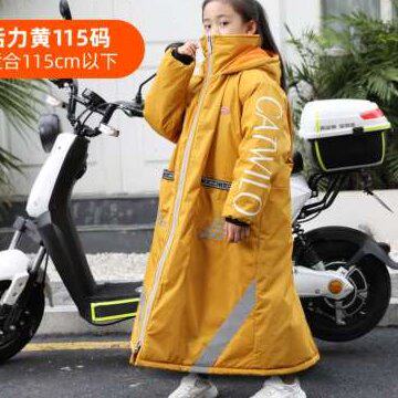 极速厂家促销儿童电动车挡风衣加绒加厚防寒冬季挡风被后座防风衣